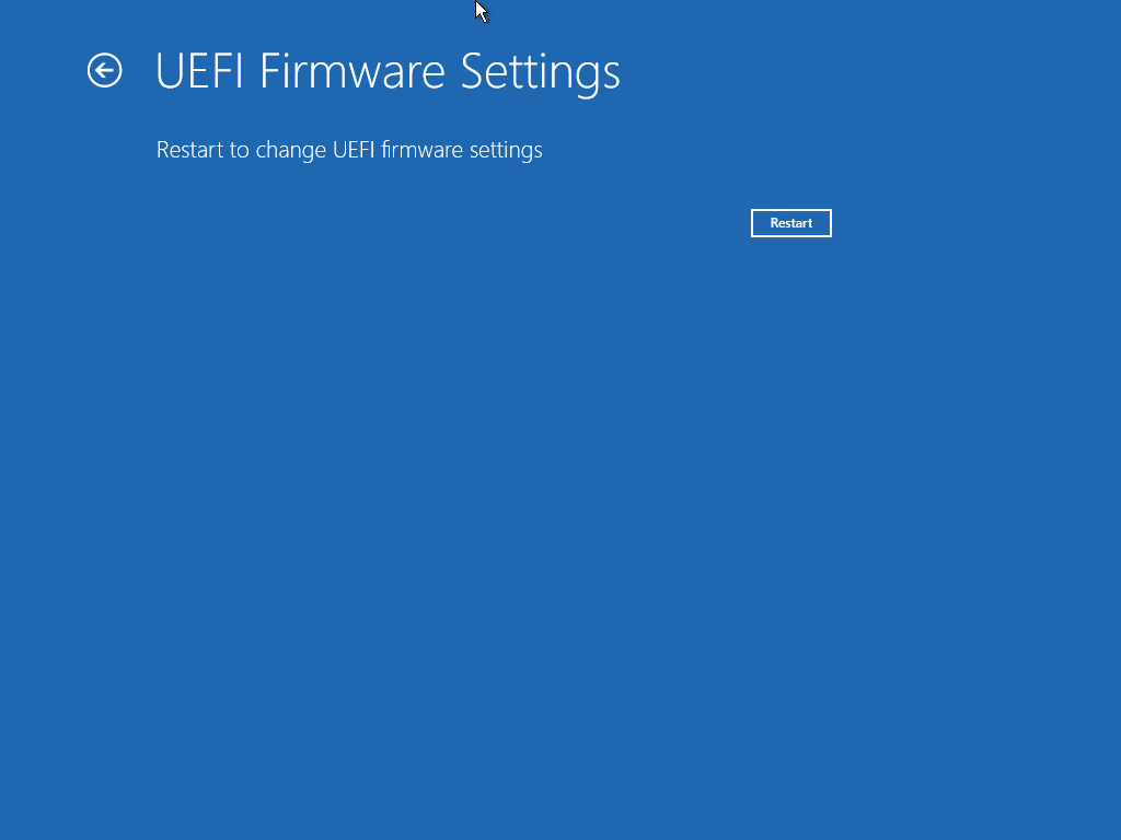 Restart Windows 10 UEFI