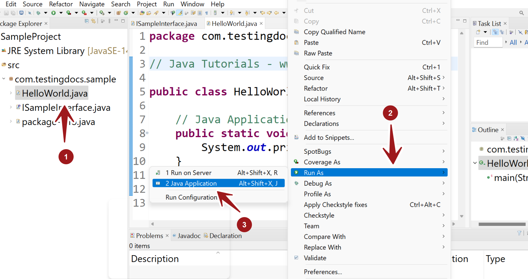 Run Java Project Eclipse