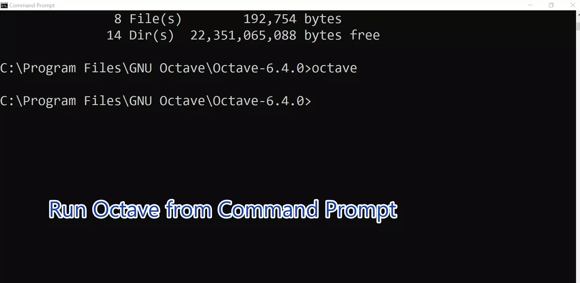 Run Octave from Command Prompt