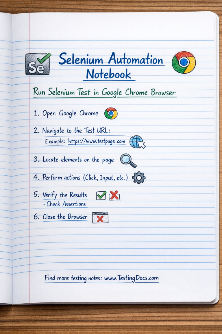 Run Selenium Test in Google Chrome Browser | TestingDocs