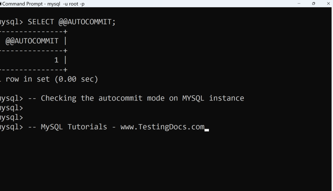 SELECT AUTOCOMMIT Statement