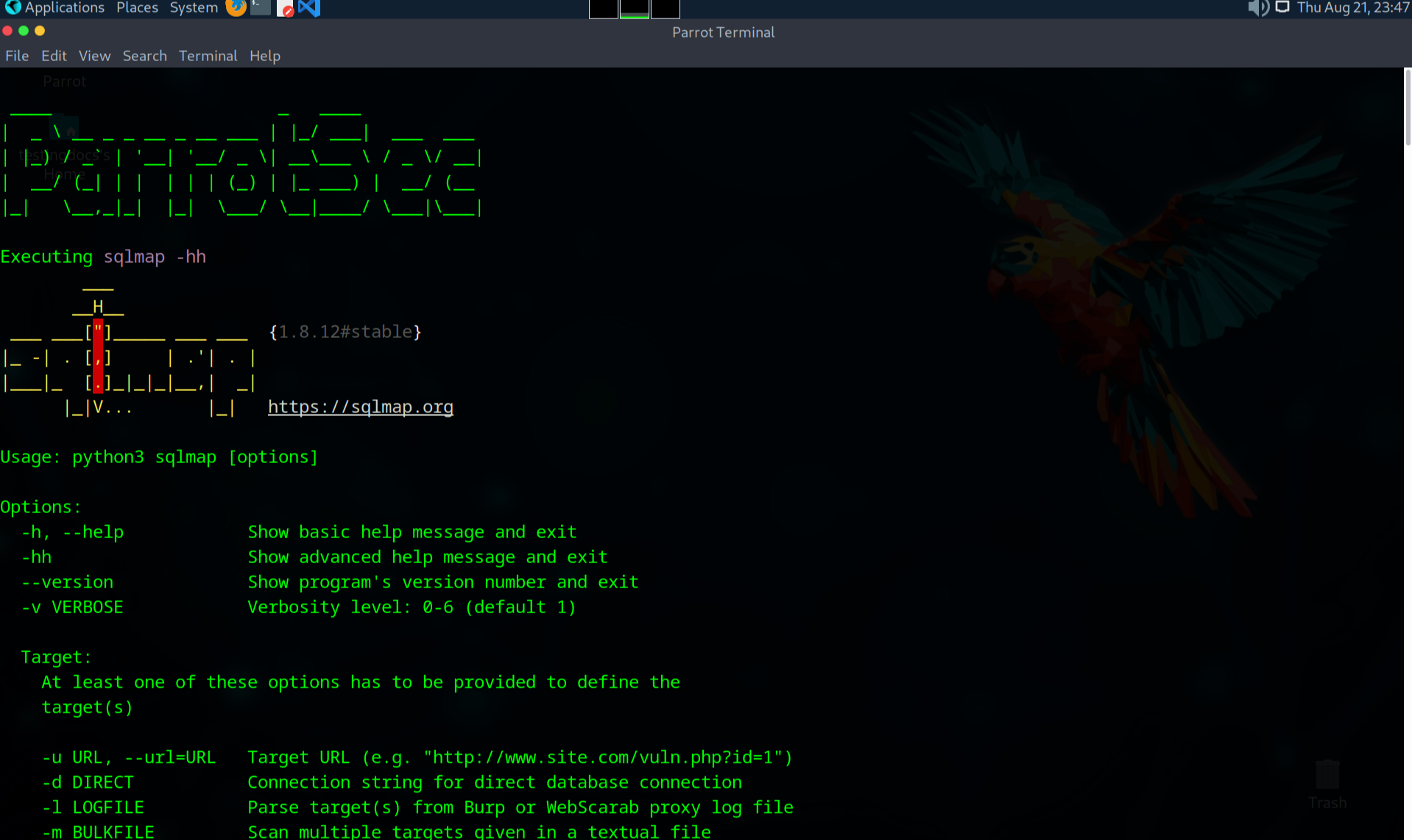 SQLMap ParrotOS