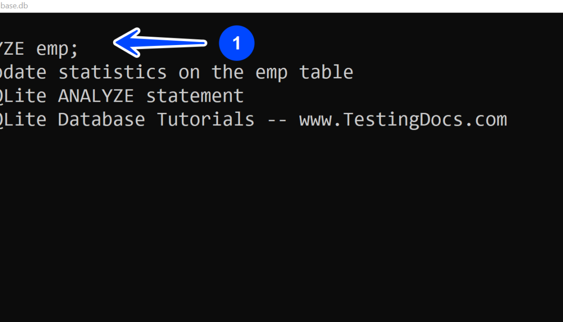 SQLite ANALYZE Statement