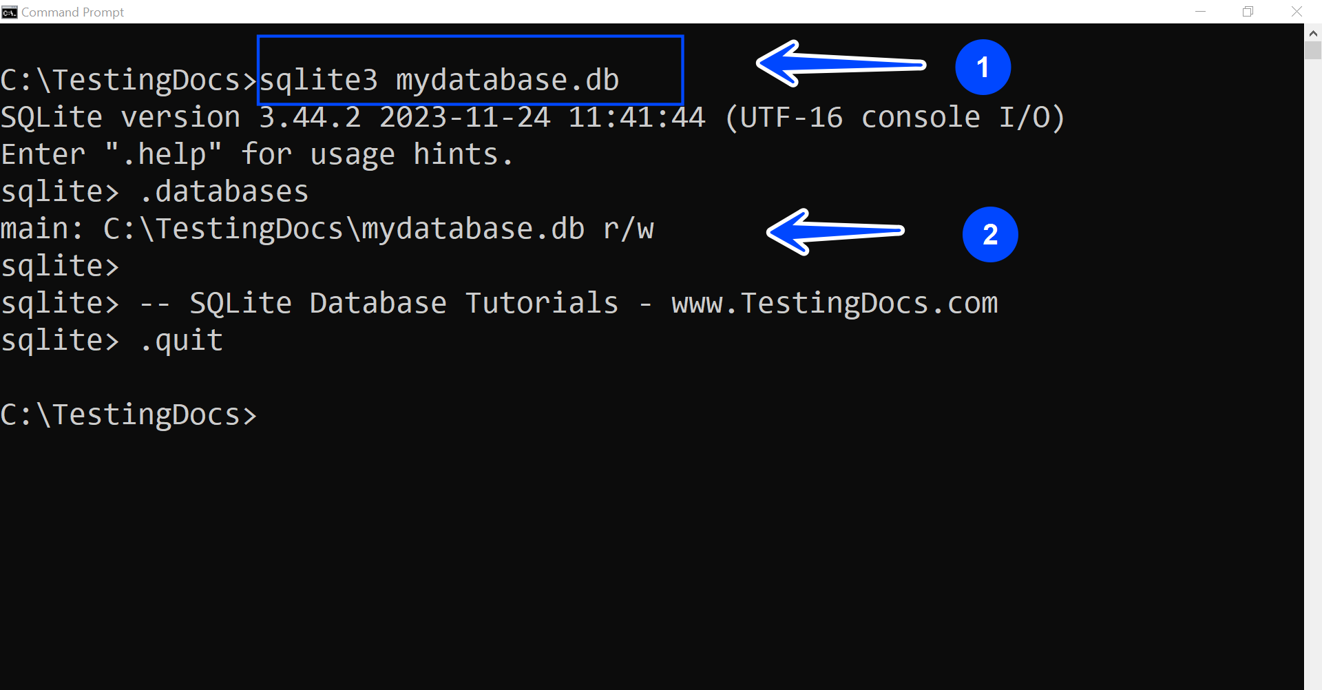 SQLite Create Database