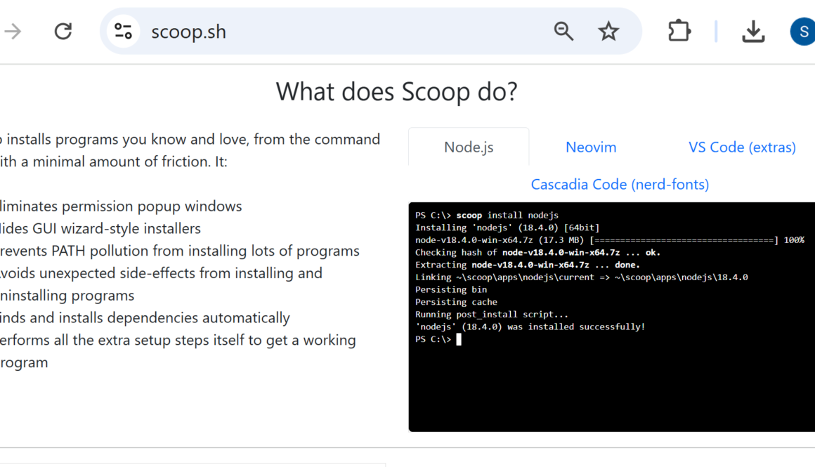 Scoop Installer for Windows