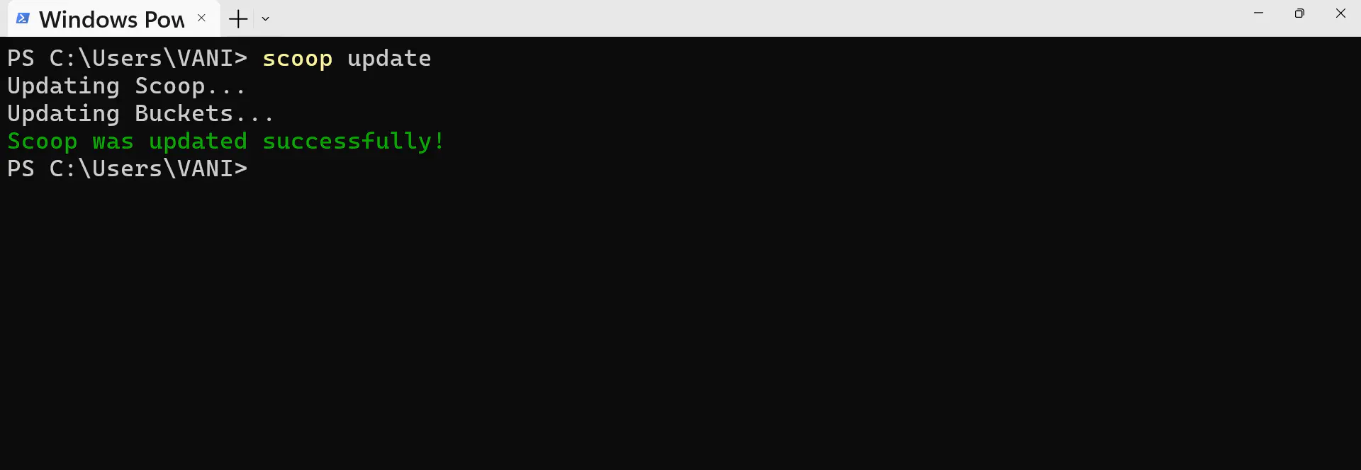 Scoop Update Command