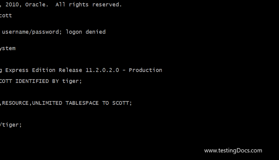 Scott Oracle User Login