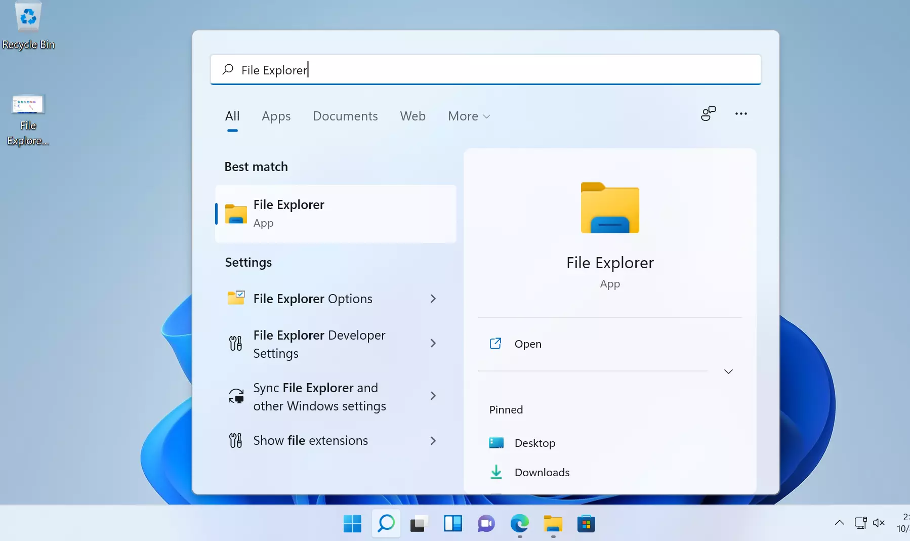 Search File Explorer App Windows 11