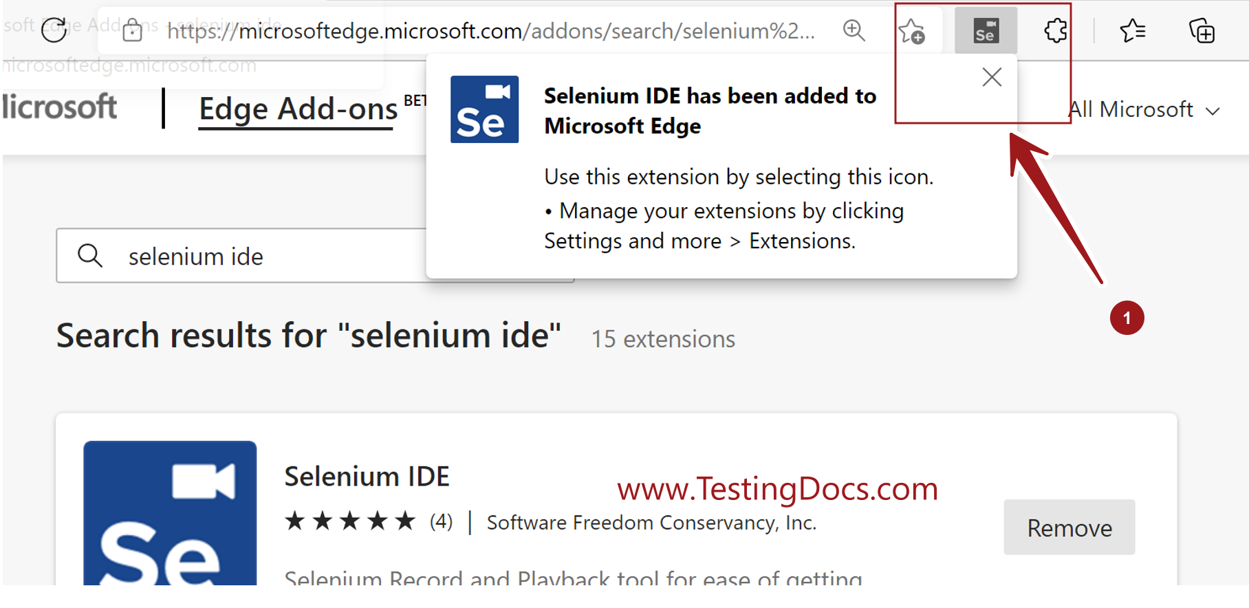 Selenium IDE On Microsoft Edge 2024 TestingDocs