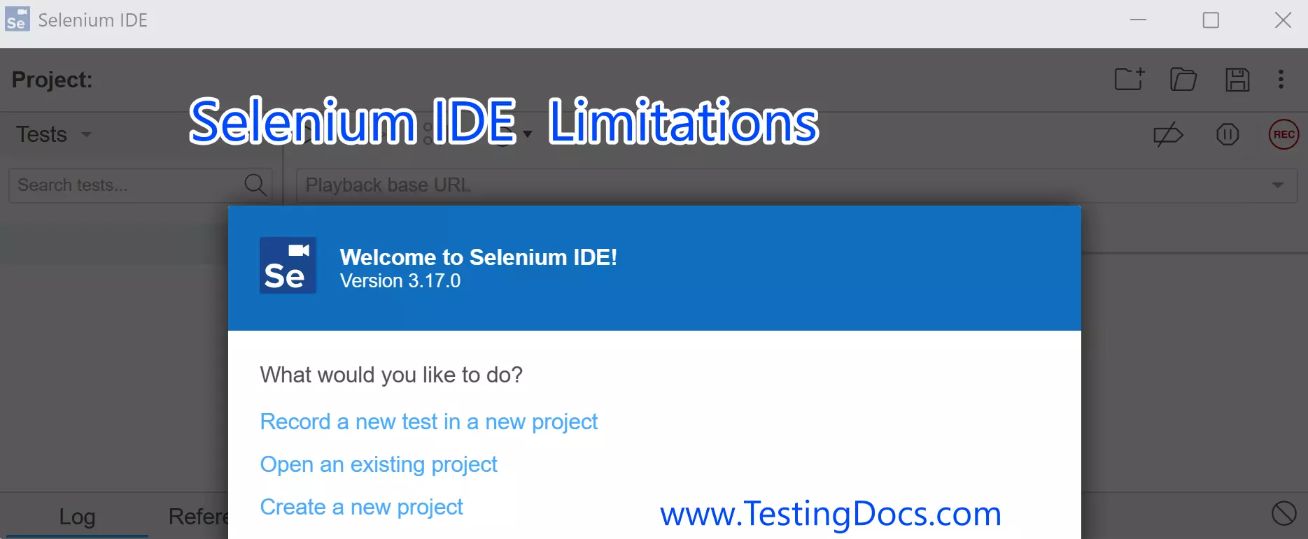 Selenium IDE limitations