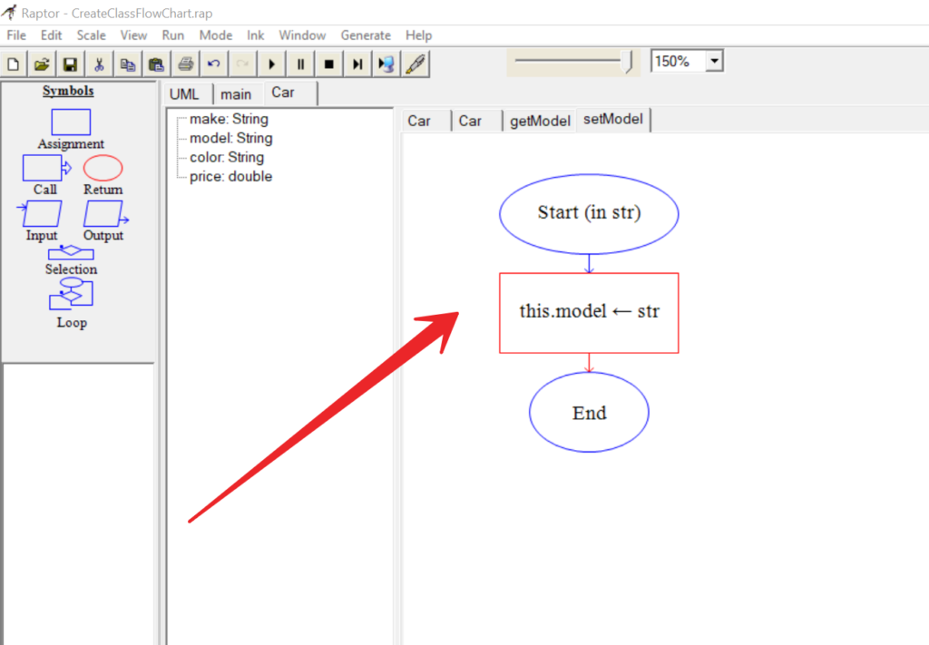 Adding Accessor and Mutator in Raptor flowchart - TestingDocs