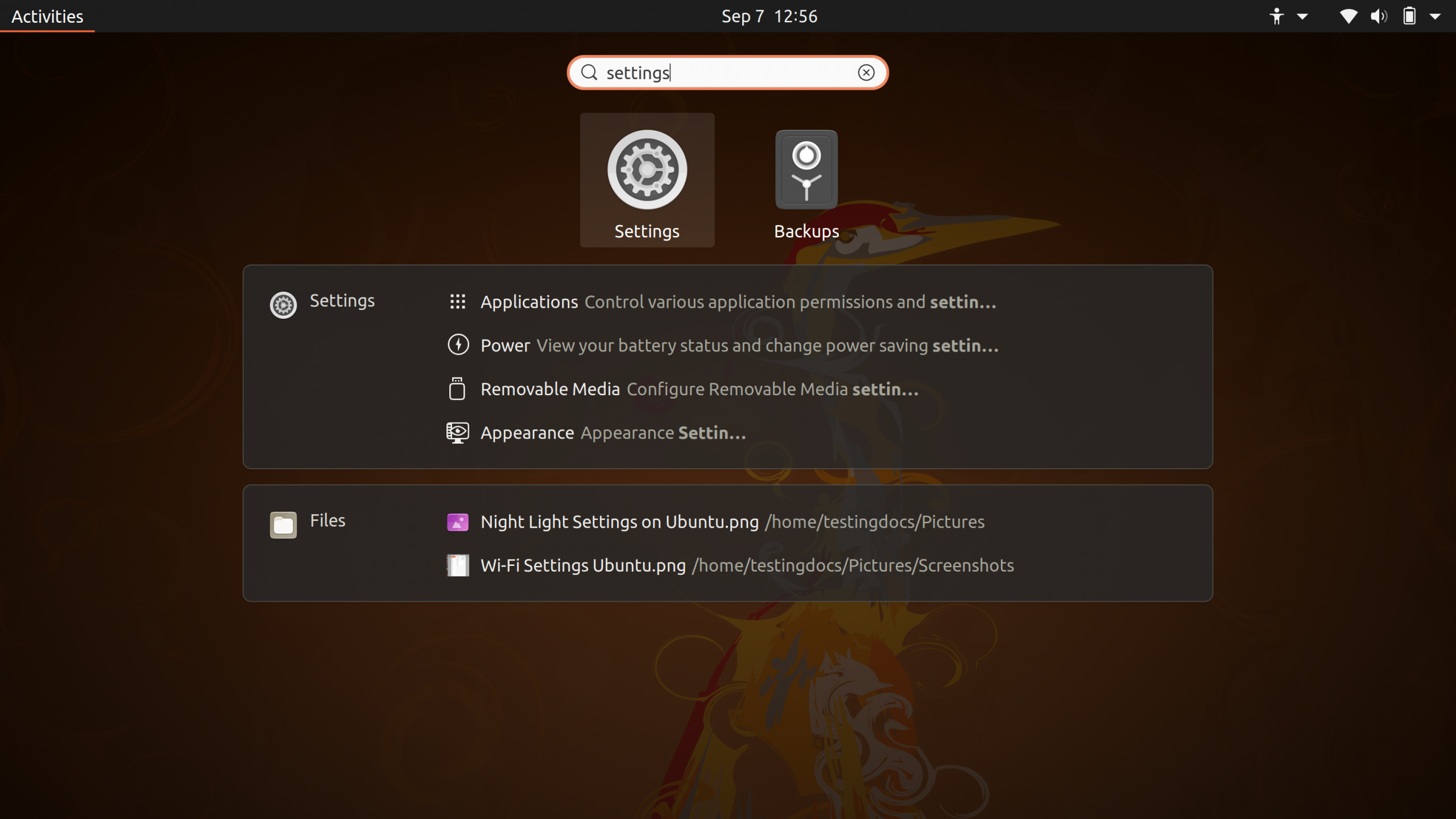 Settings Ubuntu