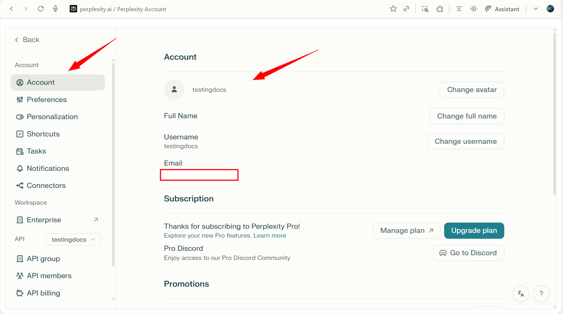 Setup Perplexity Account