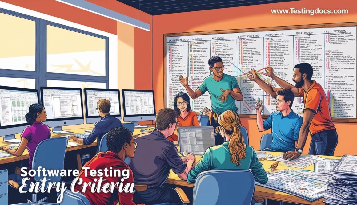 Software QA Agile Scrum Team collaborating on Software Testing