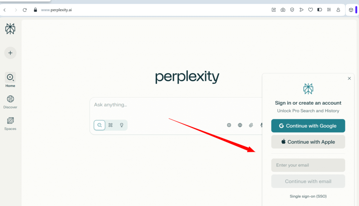 Steps to Create Perplexity Account