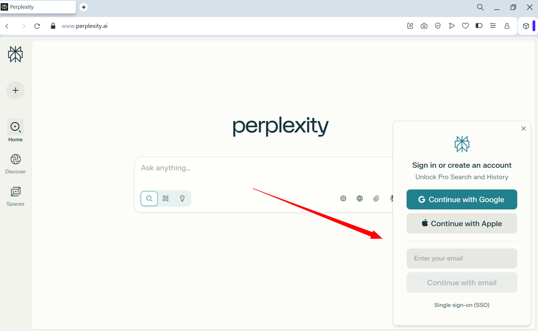 Steps to Create Perplexity Account