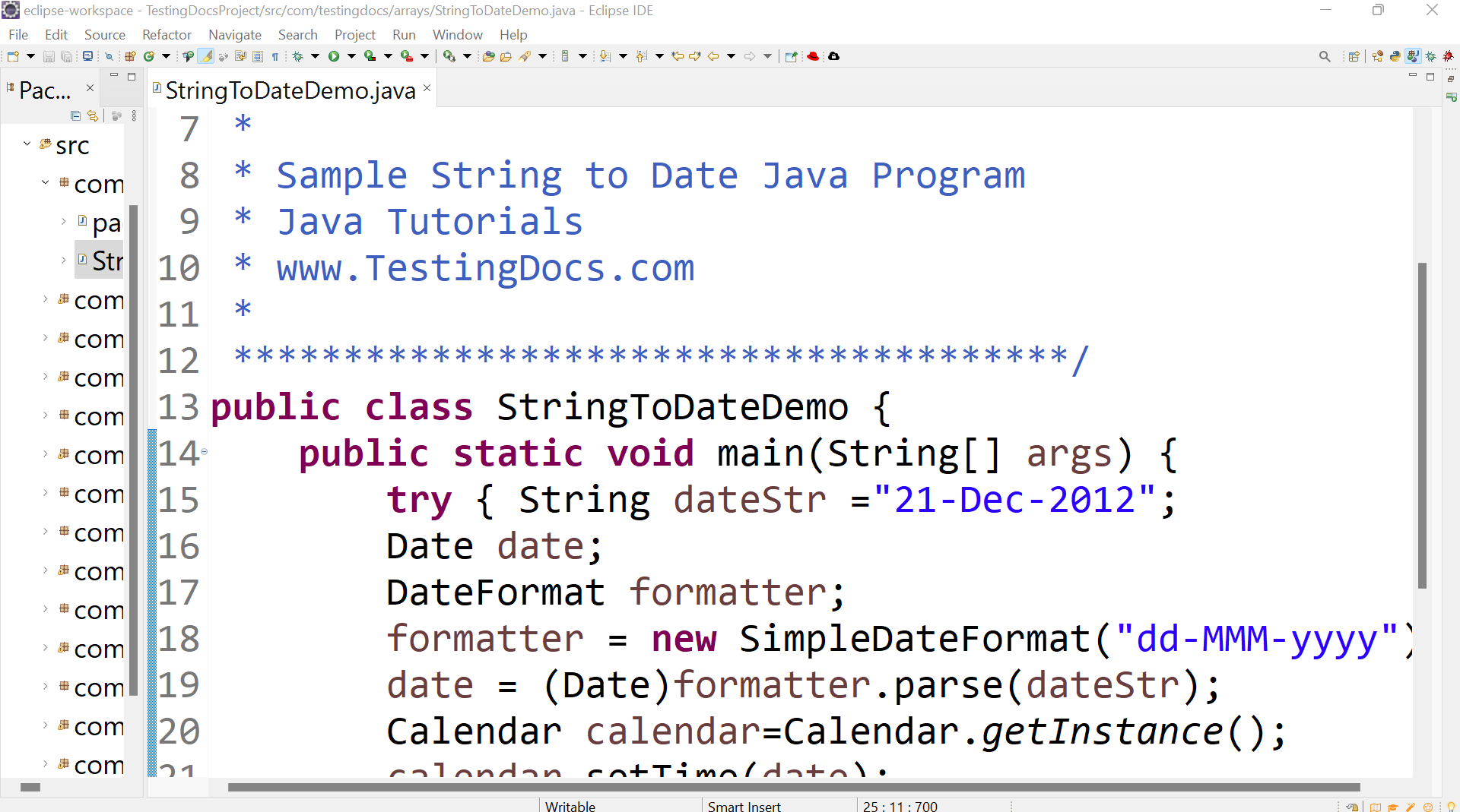String to Date Java Program
