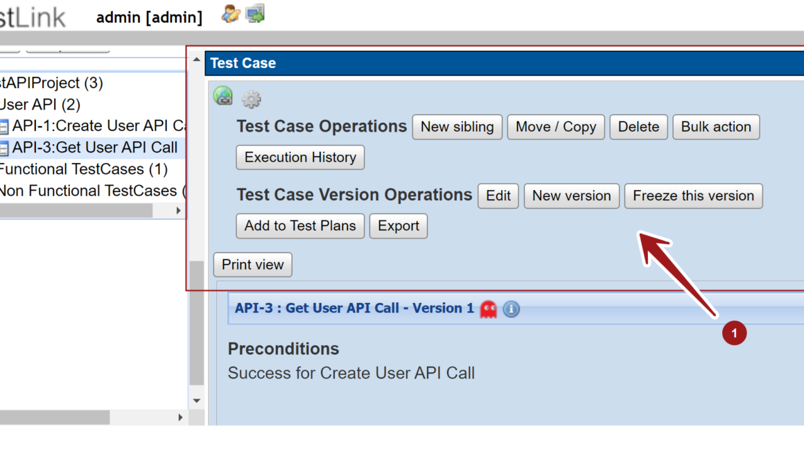 Test Case Operations TestLink Tool