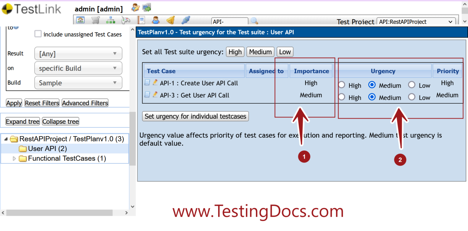 Testlink Example Test Case Priority in TestLink | TestingDocs