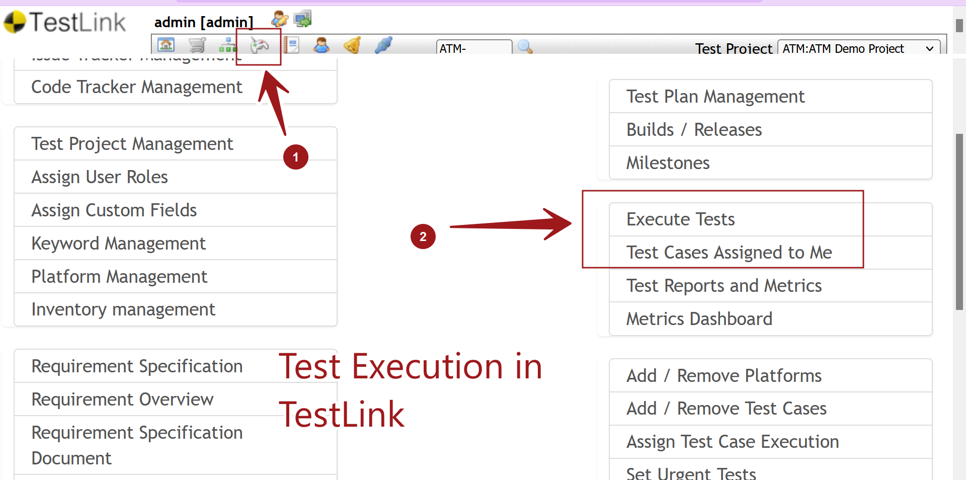 Test Execution in TestLink