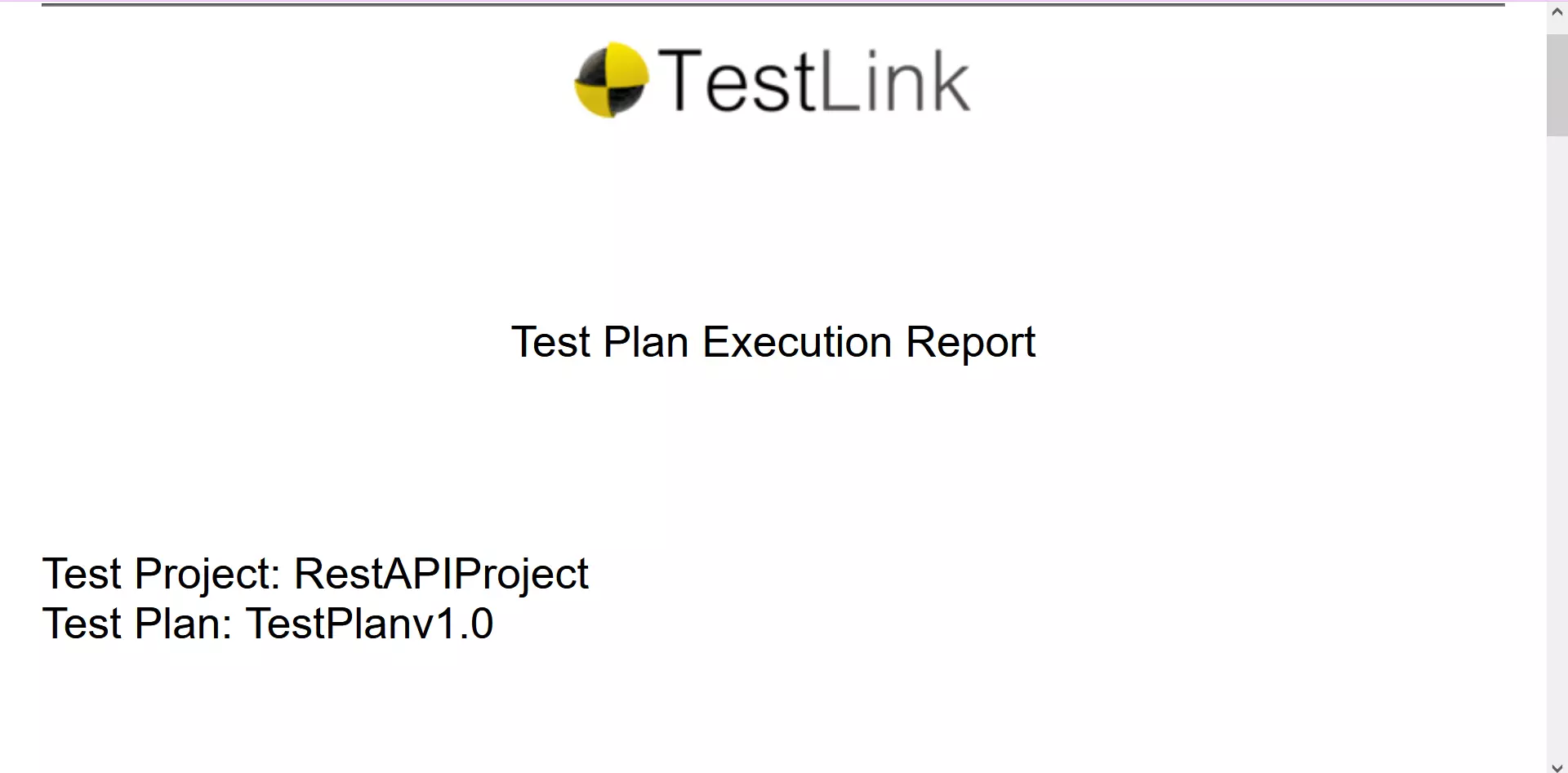 Test Plan Execution Report