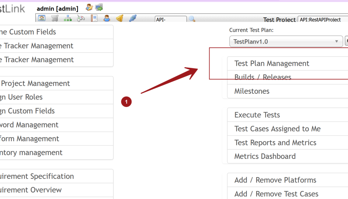 Test Plan Management TestLink Dashboard
