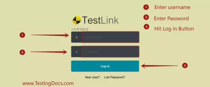 TestLink Login Page