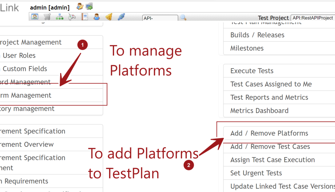 TestLink Platform management