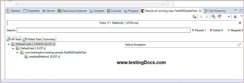 Enable and Disable Test in TestNG
