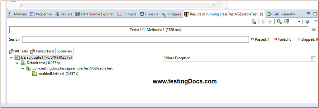 Enable and Disable Test in TestNG