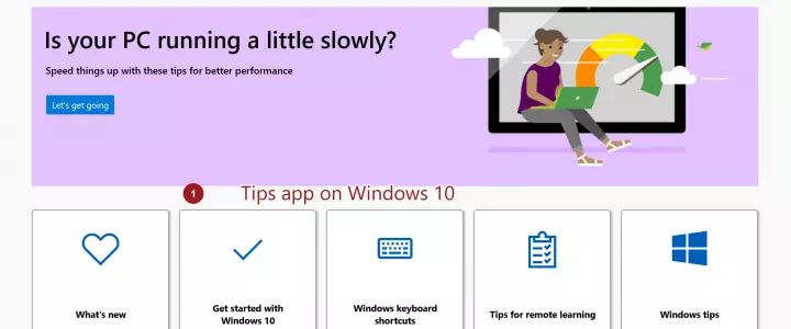 Tips App on Windows 10