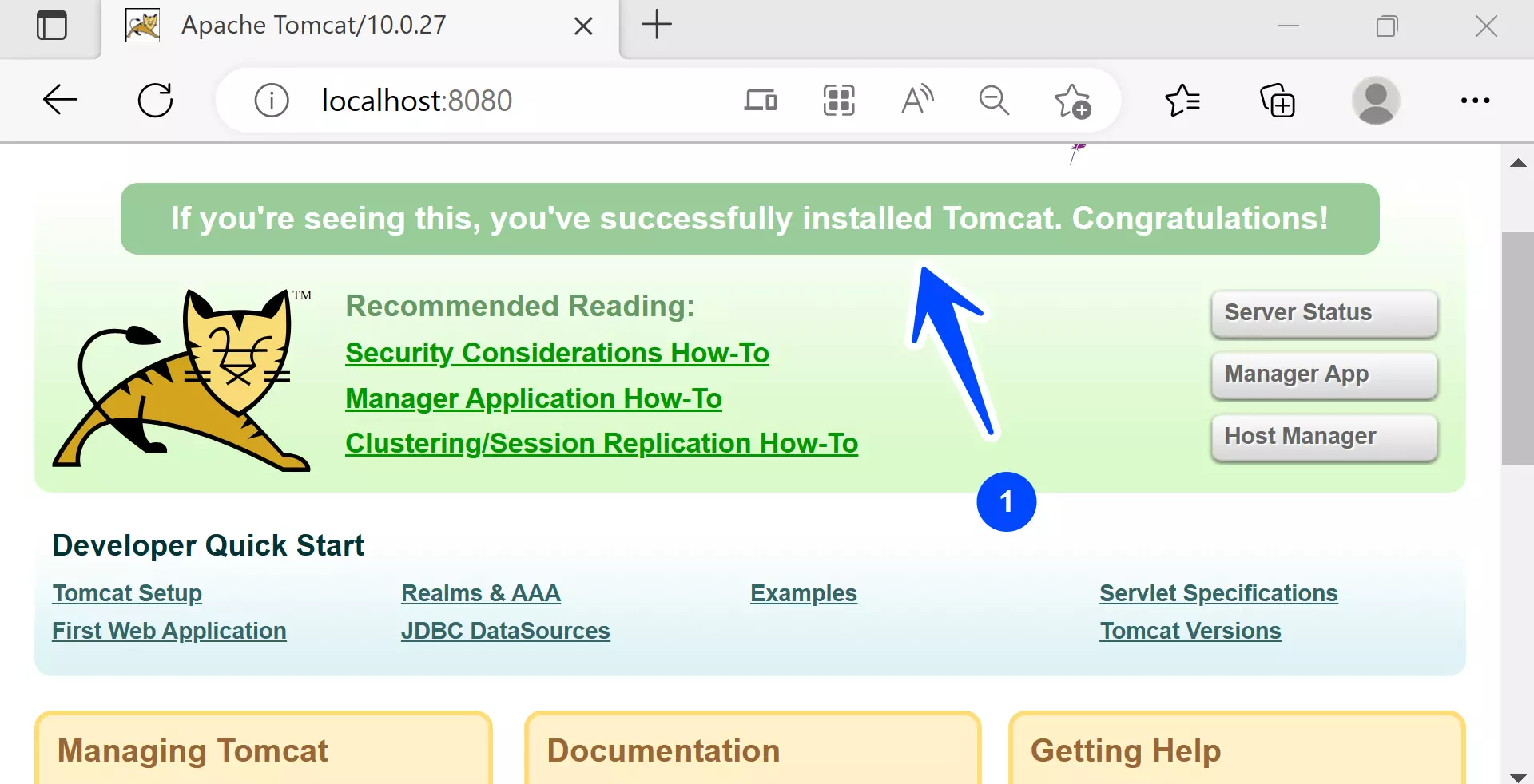 Tomcat Server Web Page Verify