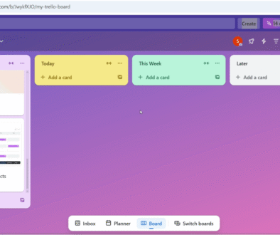 Trello board interface