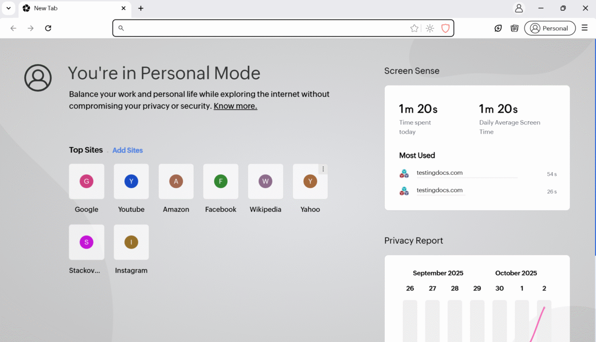 Ulaa Browser User Interface