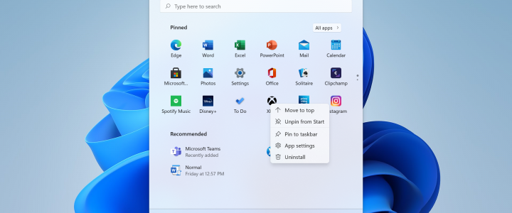 Uninstall App from Start Menu Windows 11