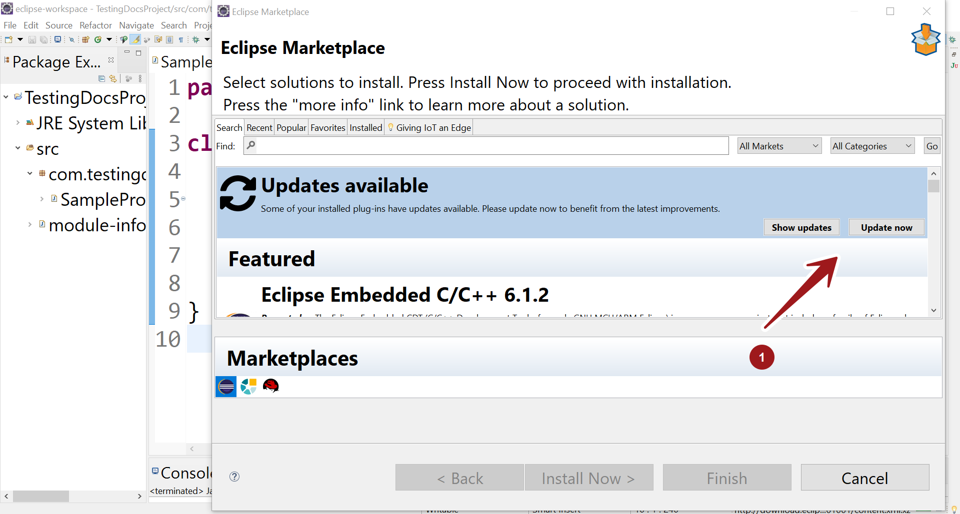 Update Eclipse IDE