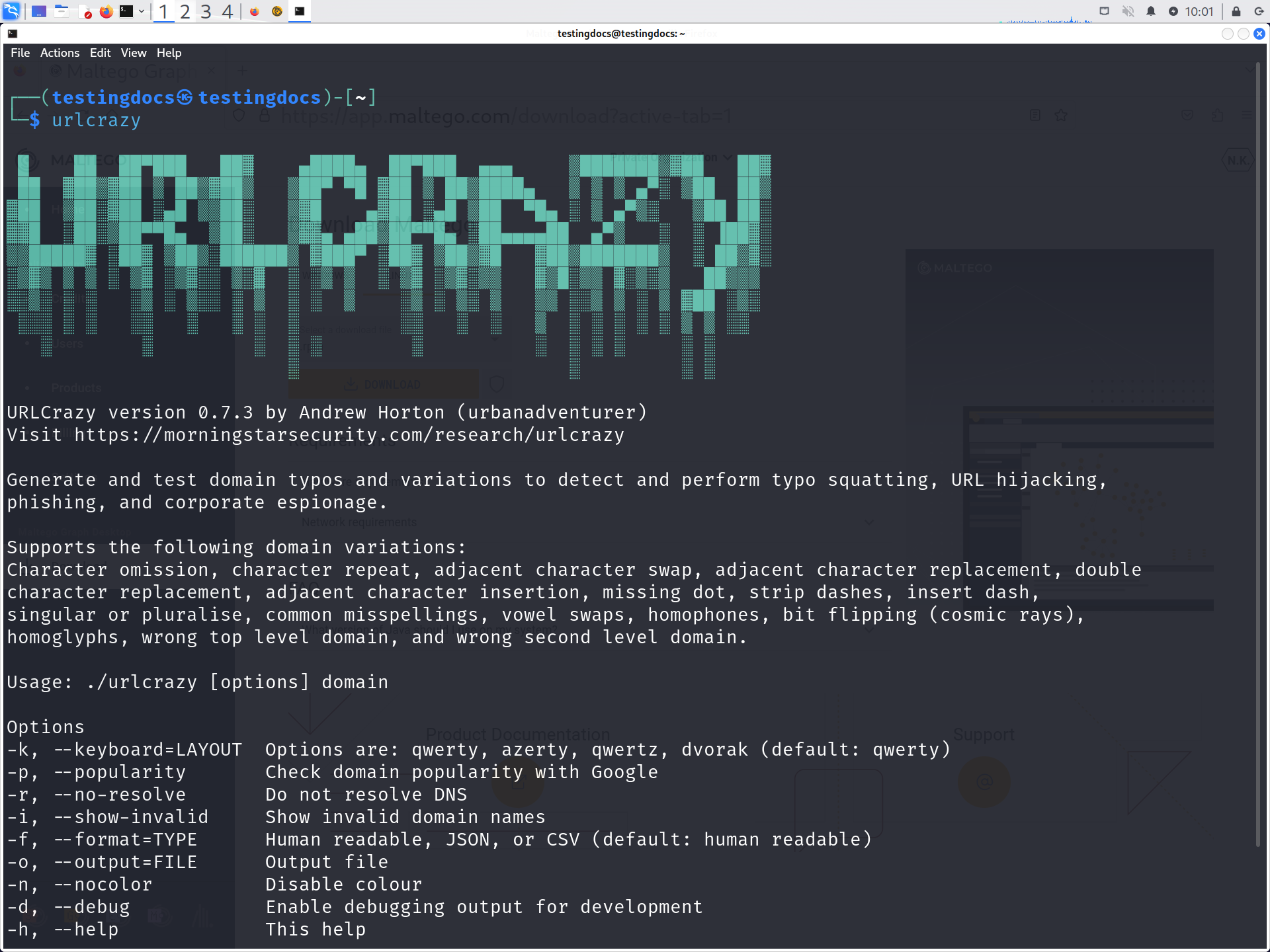 Urlcrazy Security Tool