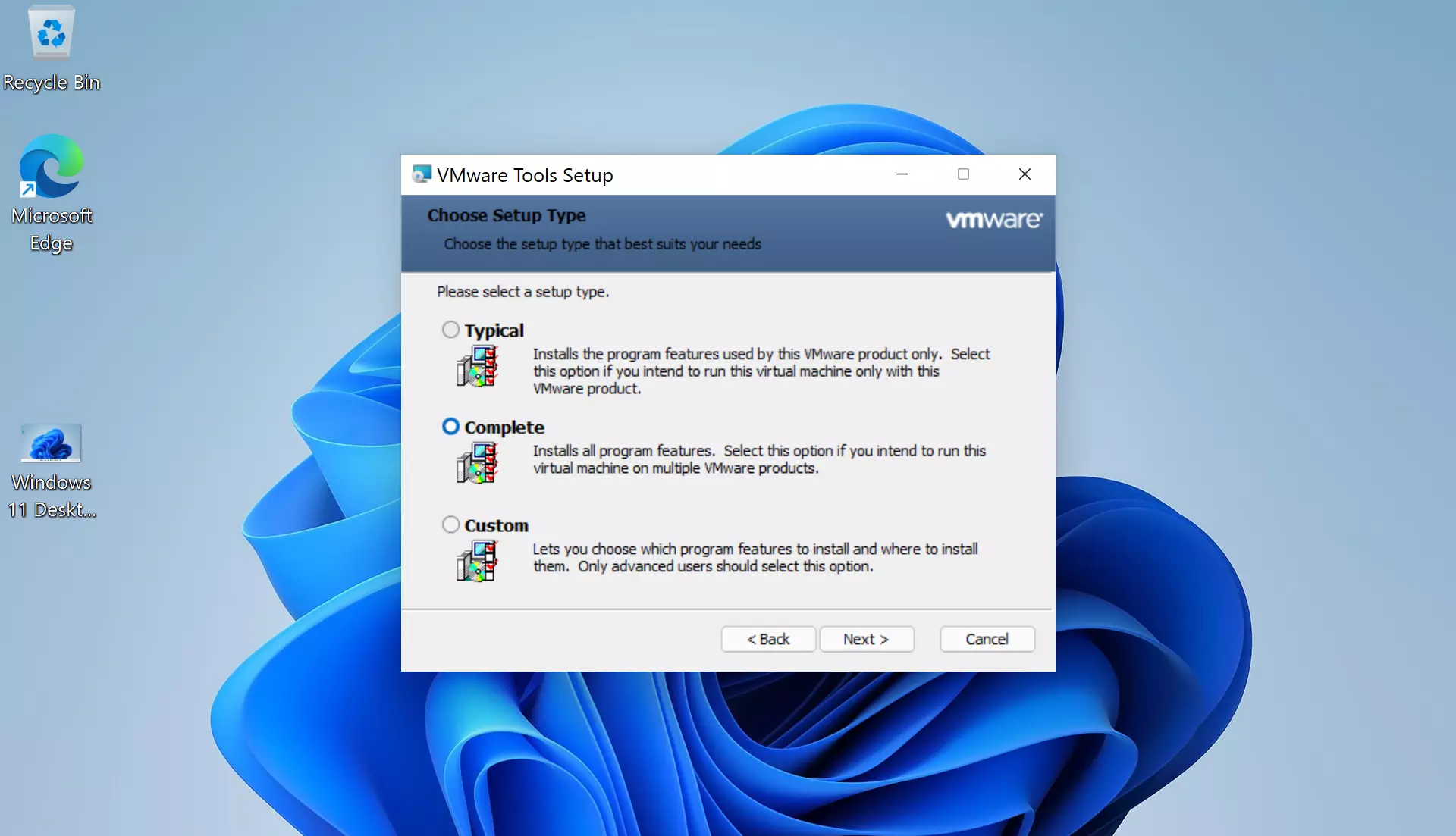 VMTools Install on Windows 11
