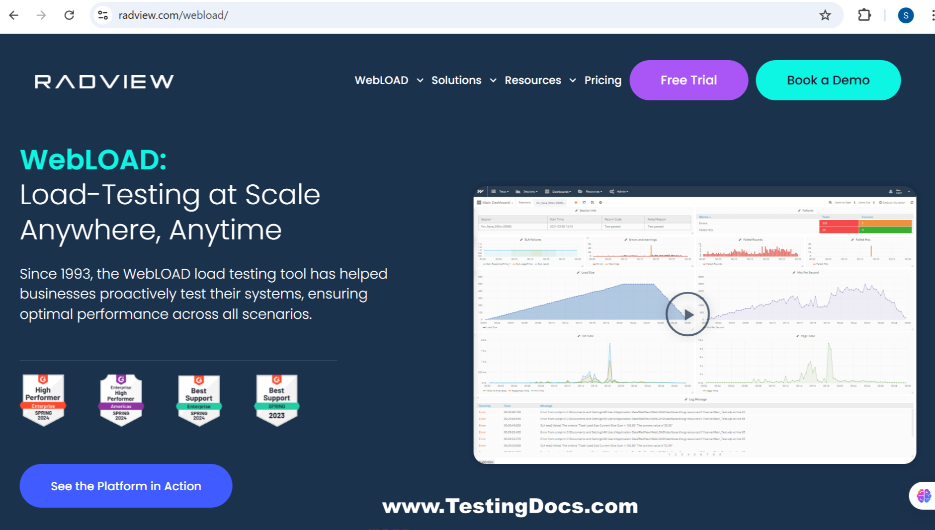 WebLOAD Load Testing Tool