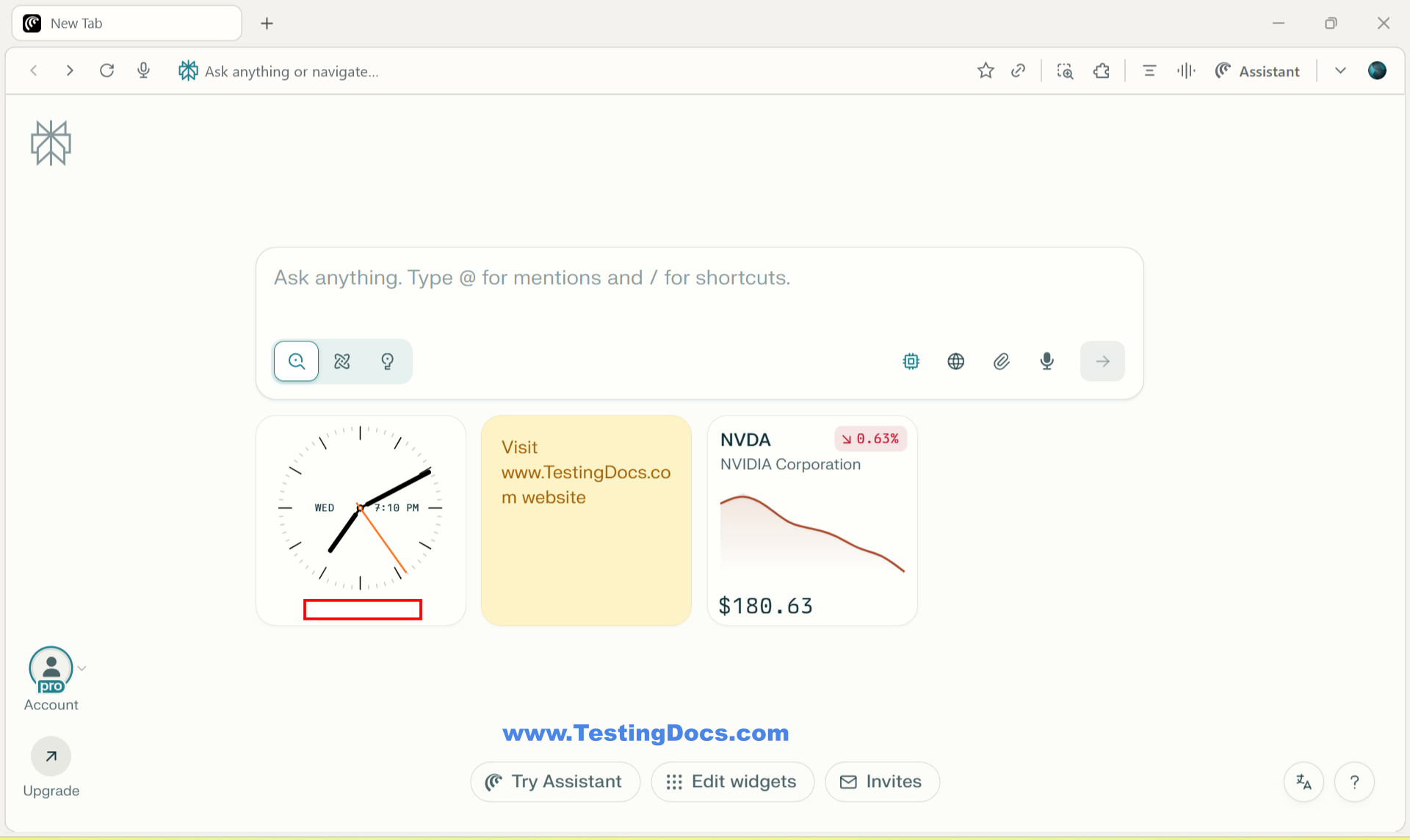 Widgets added to Comet Interface