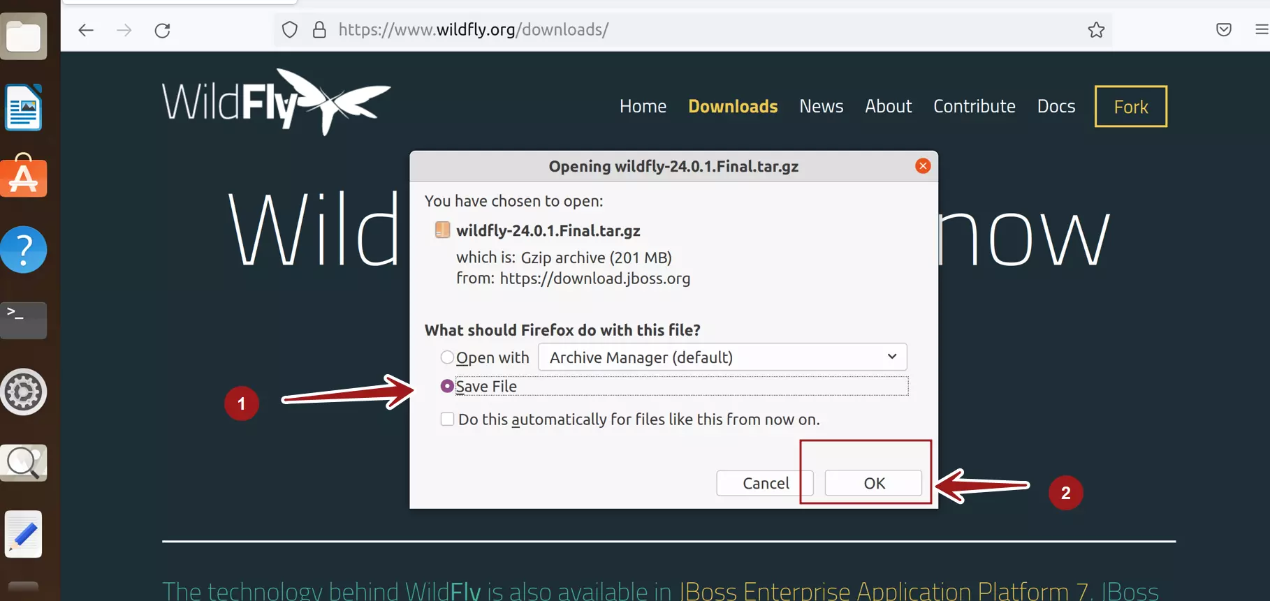 Wildfly Download Save File
