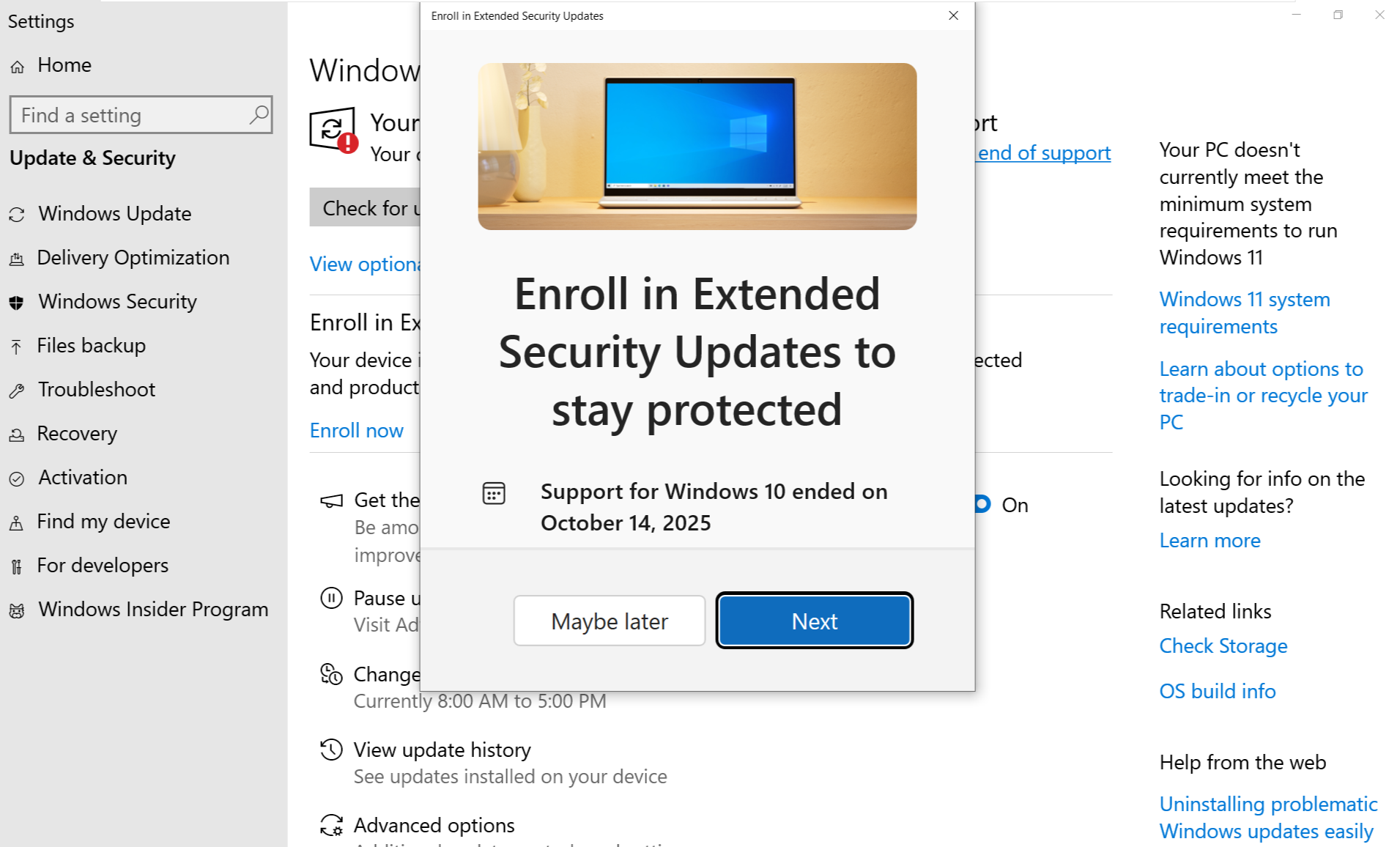 Windows 10 End of Support