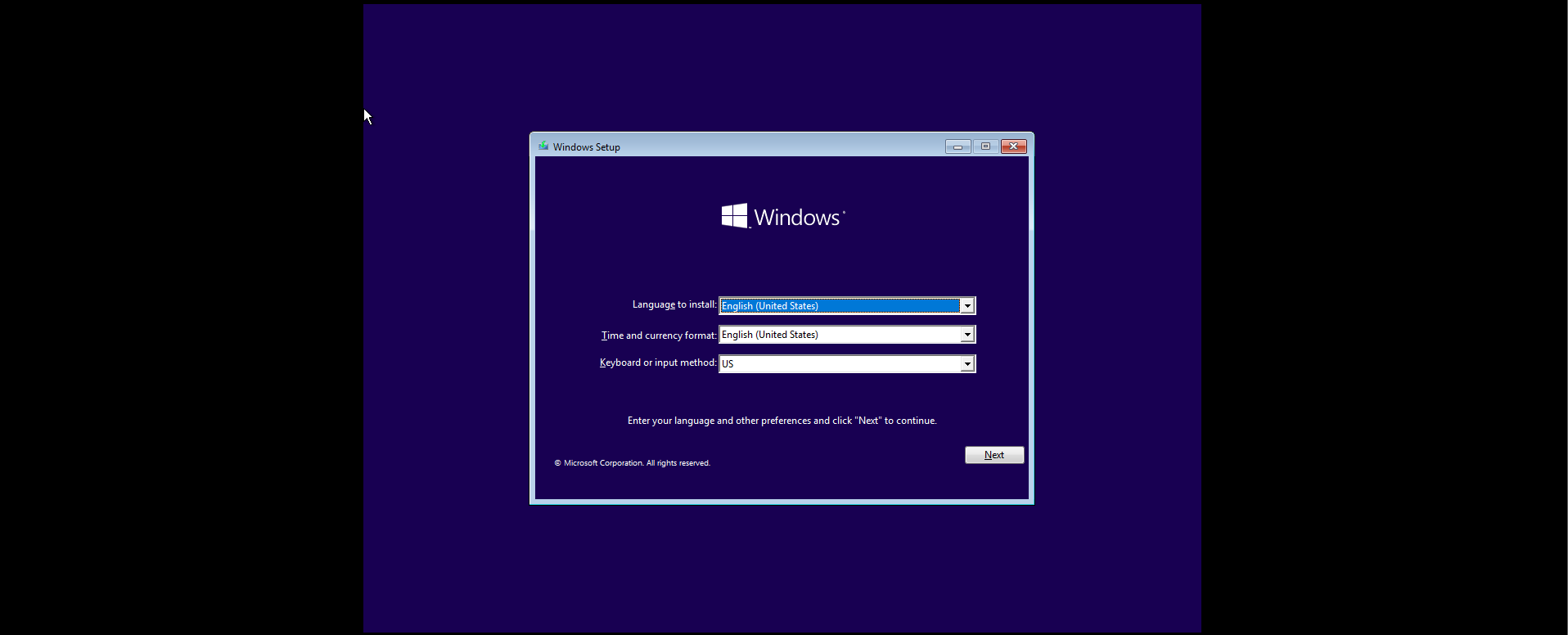 Windows 10 Install
