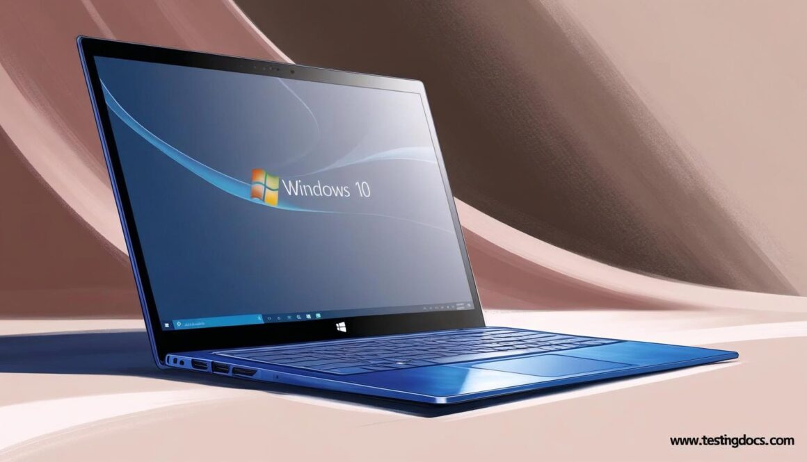 Windows 10 operating system laptop