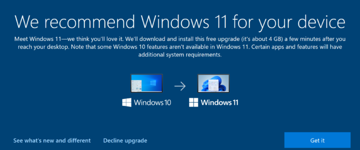 Windows 10 Windows11 Update Screen