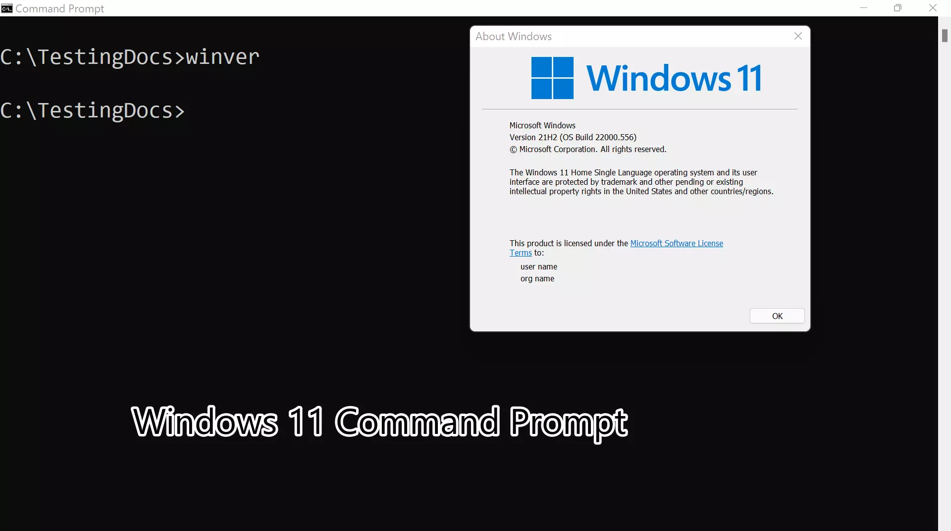 Windows 11 Command Prompt Window