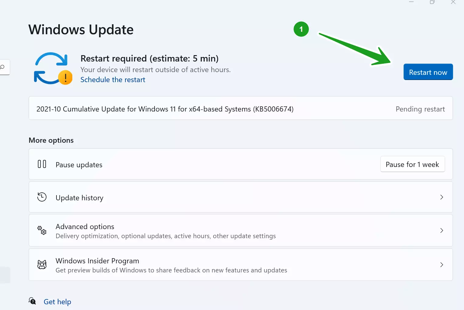 Windows 11 Update Restart Now