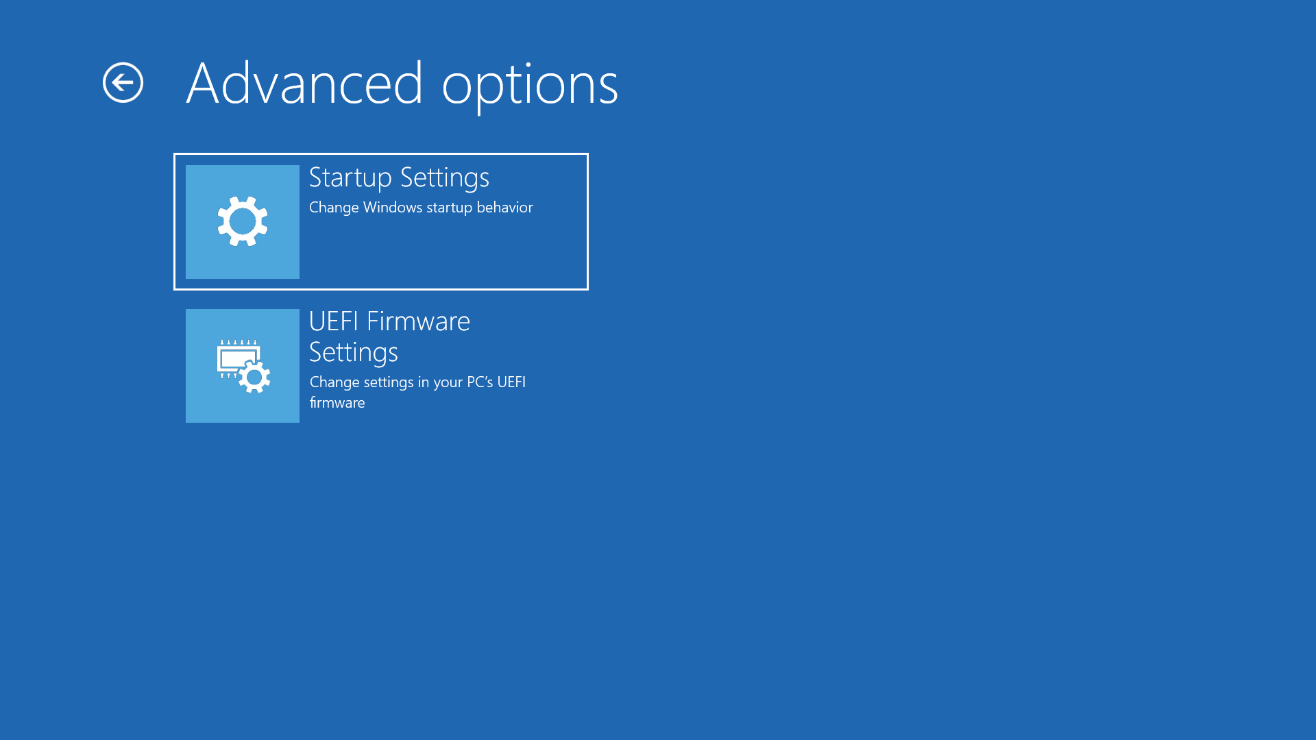 Windows 11 startup Settings