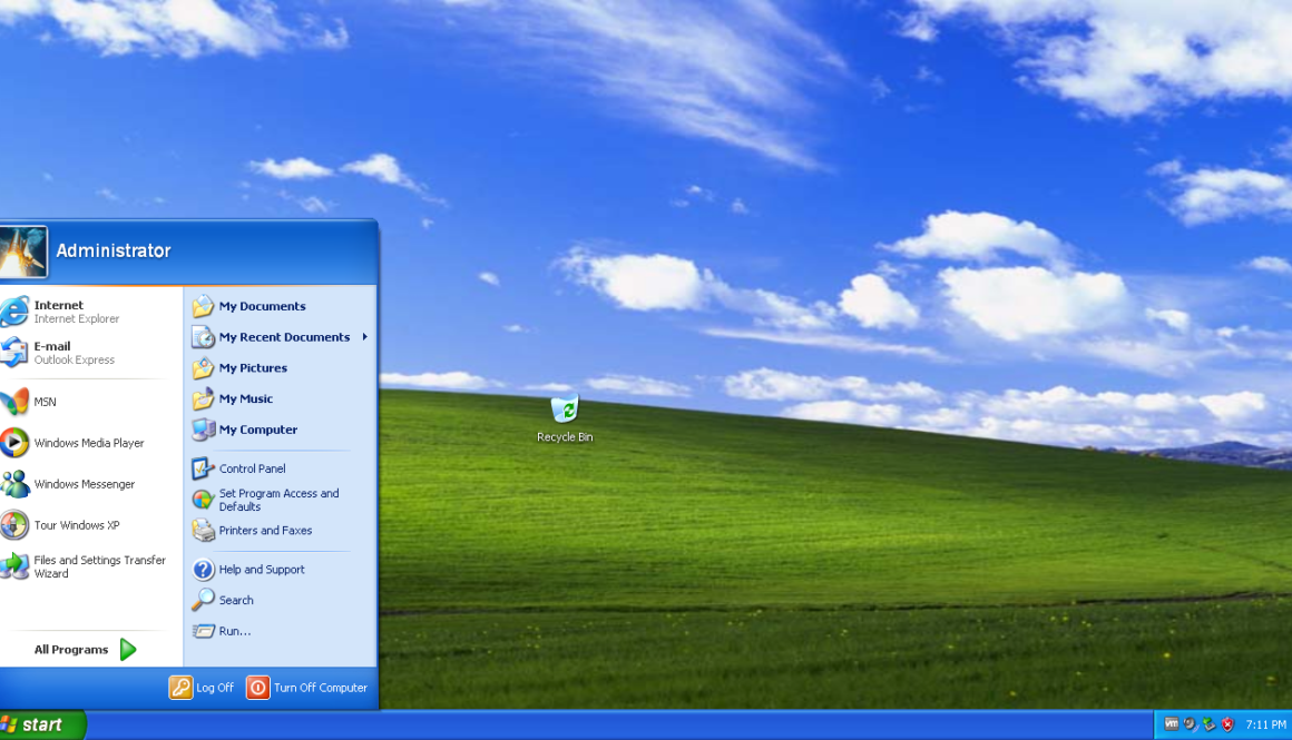 Windows XP Professional Desktop UI