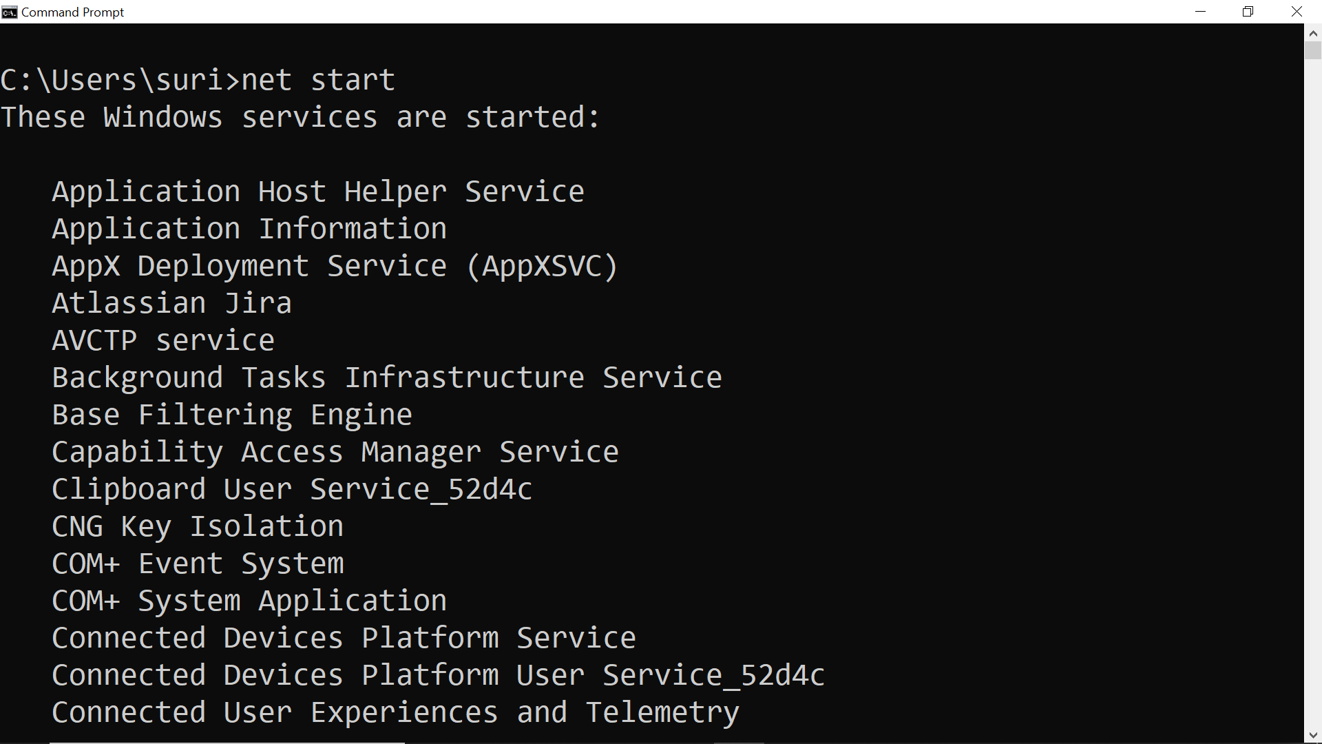 Windows net start Command